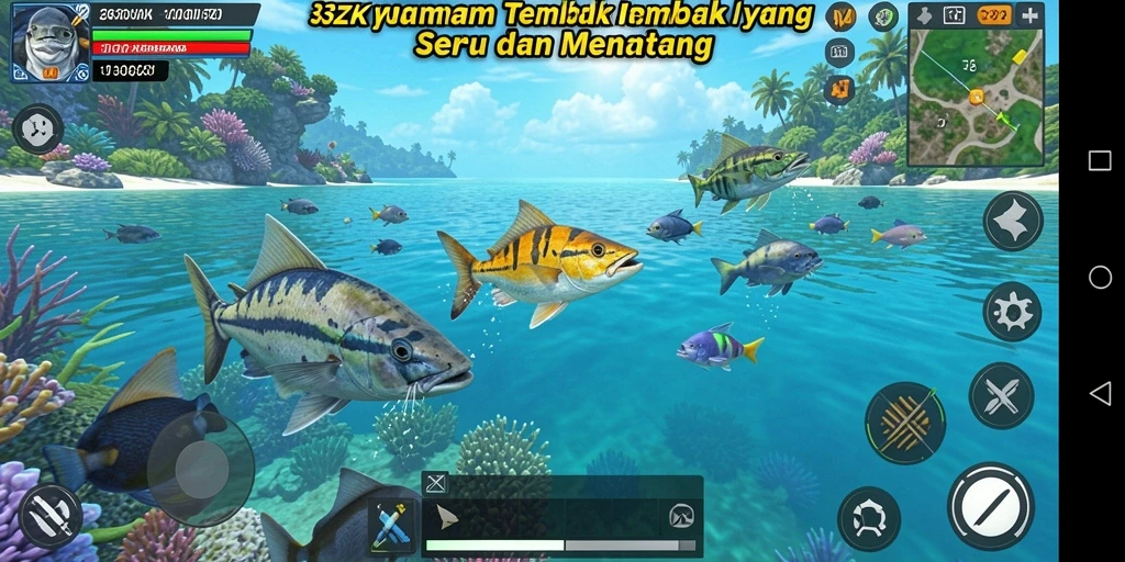 Gameplay seru dari permainan Tembak Ikan 33ZK.