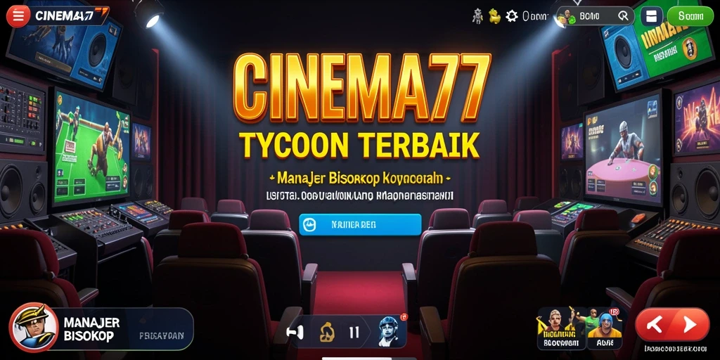 Gameplay menarik dalam CINEMA77 saat mengelola bioskop.