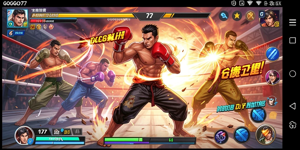 Tampilan atraktif dari gameplay bertarung di GOGO77.