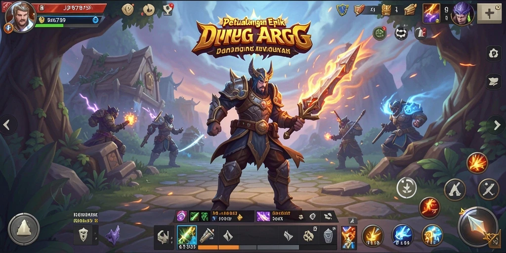 Screenshot gameplay JP6789 yang menampilkan pertempuran seru dan karakter heroik.