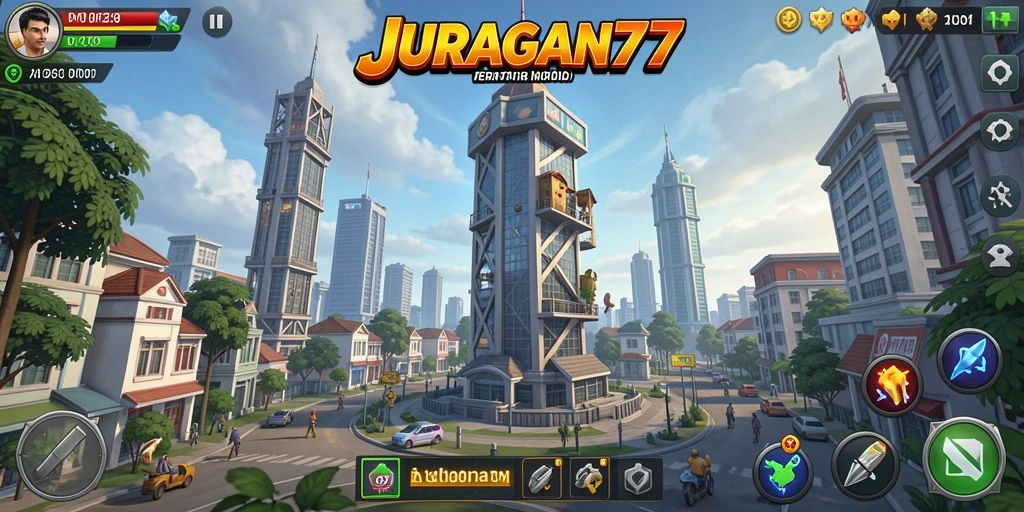 Screenshot JURAGAN77 menampilkan strategi dan pertempuran menara yang mendebarkan.