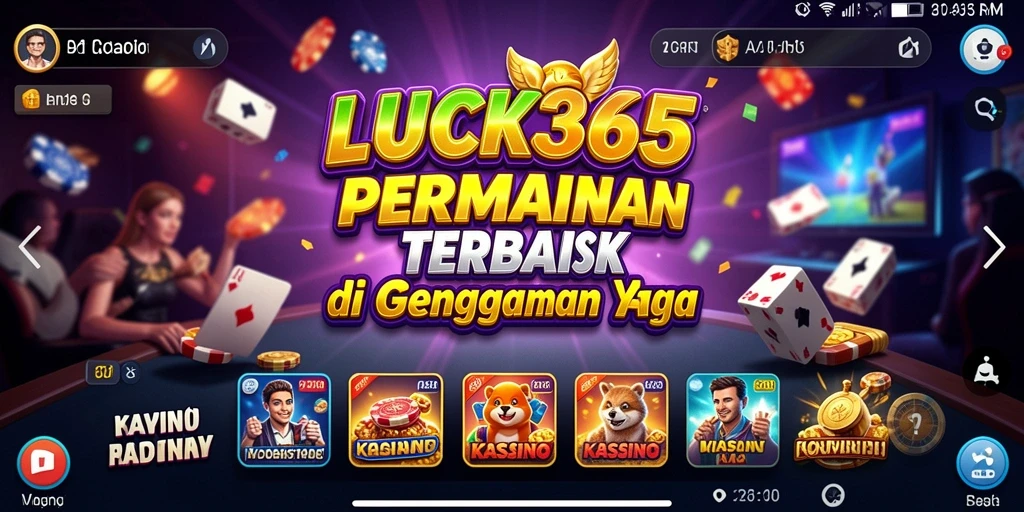 Screenshot utama LUCK365 menunjukkan keseruan gameplay Kasino yang mendebarkan.
