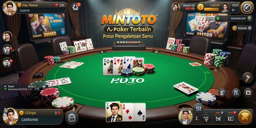 Screenshot gameplay MINTOTO yang menampilkan aksi poker yang mendebarkan.