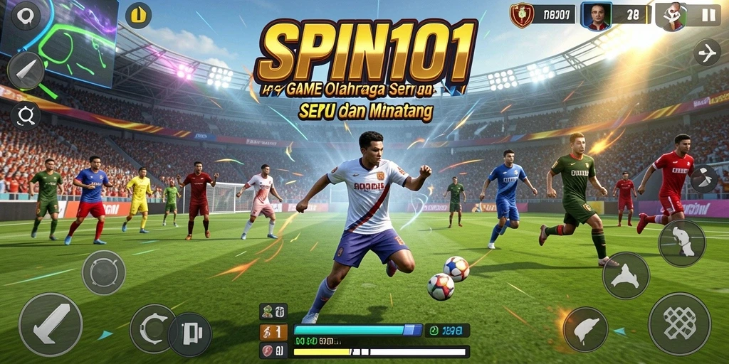 Screenshot gameplay SPIN101 menampilkan aksi olahraga yang intens dan menarik.